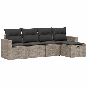 vidaXL 6 Piece Patio Sofa Set with Cushions Poly Rattan - 1 of 4