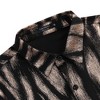 Mens Disco Shirt Metallic Sequins Shiny Long Sleeve - 3 of 4