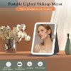 FUNTOUCH Rechargeable Travel Makeup Vanity Mirror with PU Leather Cover with 3 Color Lighting and Touch Sensor Dimmable, Portable for travel - 3 of 4