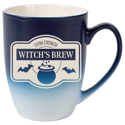 100 North Magic Potion 10 Ounce Navy Blue and White Two Toned Ombre, Comfortably Fits Your Hands, Ceramic Tea Coffee Cup Mug, Witch's Brew