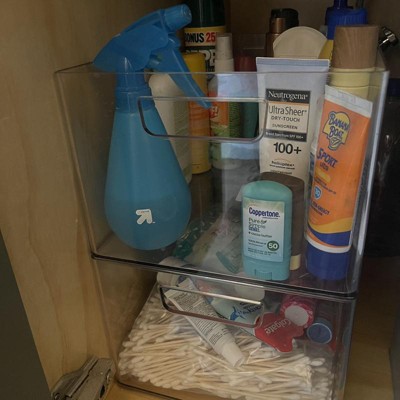 Medium Bathroom Organizer Bin With Handles Clear - Brightroom??? : Target