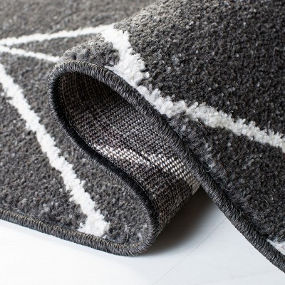 Ivory and Brown Geometric Braided Rectangular Rug