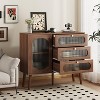 Gulches Natural Accent Cabinet - 3 Drawers & 1 Door with Shelves, Premium Particle Board, Anti-Toppling, Sideboard for Living Room/Entryway - 3 of 4