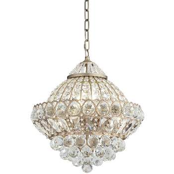 Vienna Full Spectrum Wallingford Antique Brass Chandelier 16" Wide French Crystal Glass 6-Light Fixture for Dining Room House Kitchen Island Entryway