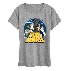 Women's - Star Wars - Luke and Friends Retro Group Short Sleeve Graphic T-Shirt - 1 of 4