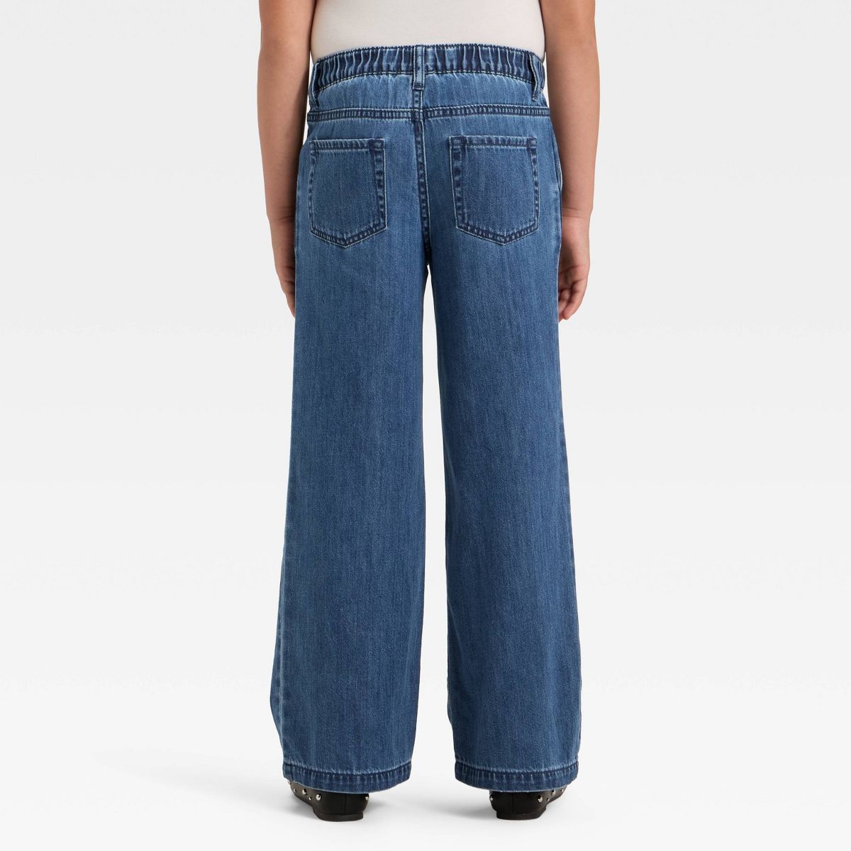 Girls' Wide Leg Jeans - Cat & Jack™ Light Wash - thumbnail 2