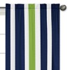 Sweet Jojo Designs Navy Blue & Lime Green Stripe Window Panels - Navy - 2 Each - image 3 of 4