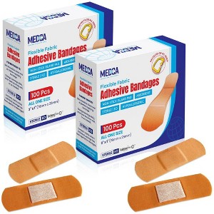 Flexible Fabric Finger, Knuckle & Thumb Bandages 200 Count Box, Adhesive Strips for Finger Care & Wounds - 1 of 4