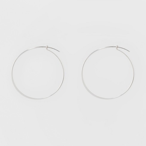 Silver Hoop Earrings , Medium Earrings