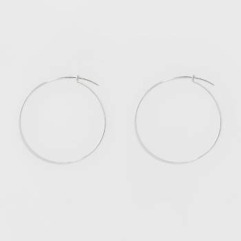 Thin Medium Hoop Earrings - A New Day™ Silver