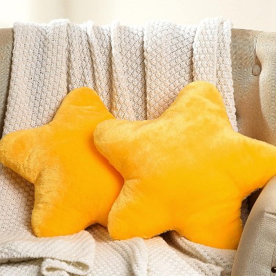 2 Pcs 15.7 Inch Yellow Star Pillow Plush Star Throw Pillow Cute Pillows 3D Throw Stuffed Cushion Decorative Gift Room Decor for Bedroom Sofa Chair