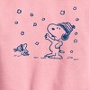 Boys' - Peanuts - Snow Snoopy And Woodstock Graphic Long Sleeve Fleece Sweatshirt - 2 of 4