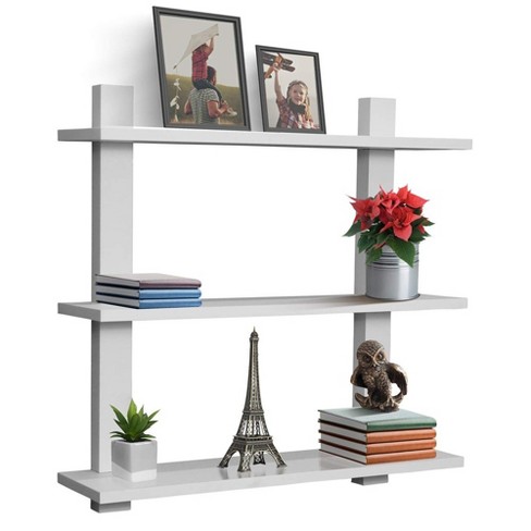 Lavish Home Decorative Floating Cube Wall Shelves in White (Set of