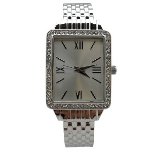 Olivia Pratt Square Face with Rhinestones Bangle Women Watch - 1 of 3