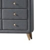 43" Valda Dresser Light Gray Fabric - Acme Furniture: Bedroom Storage with 6 Drawers, Metal Glides - 2 of 4