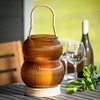 Sullivans 16.5" & 19.5" Amber Glass Lantern Set of 2 - 4 of 4