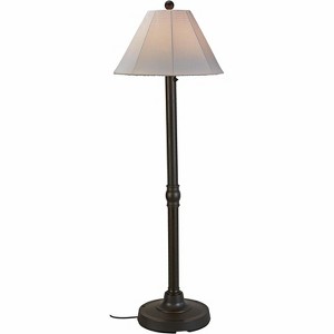Patio Living Concepts Malibu 60 Outdoor Floor Lamp with 2 Bronze Resin Body and Natural Canvas Sunbrella Shade Cover - 1 of 2
