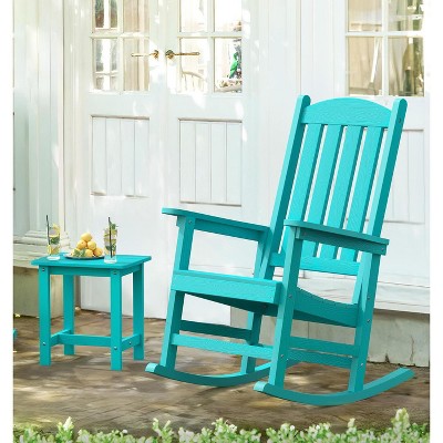 Arceso Outdoor Rocking Chairs Set, 1 Chairs & 1 Table HDPS Poly Rocking Chair, All Weather Resistant, Heavy Duty Rocker Chair For Patio, Lawn, Garden