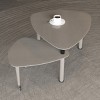 KWPZQEB Irregularity Coffee Table, Cocktail Table w/ 360¡ã Rotating Top, Modern Center Table w/ Wood Grain Veneer Tabletop for Living Room,Small Space - 4 of 4