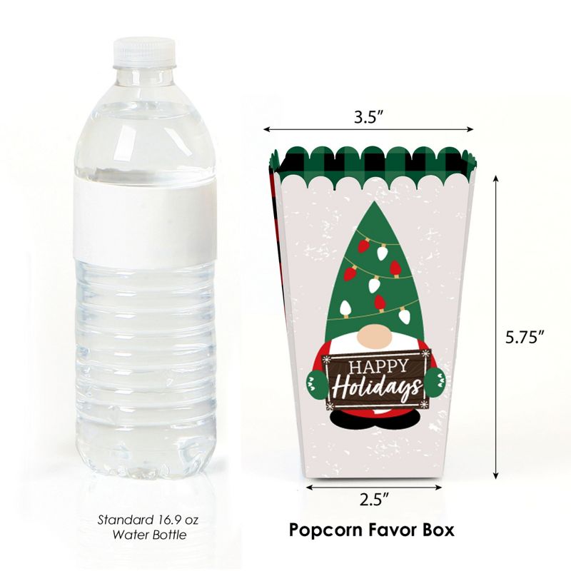 Big Dot of Happiness Red and Green Holiday Gnomes - Christmas Party Favor Popcorn Treat Boxes - Set of 12, 2 of 6