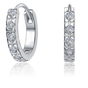 Guili Elegant Extra Mini Huggie Hoop Earrings with Cubic Zirconia - Available in Silver and Gold, Perfect for Jewelry Lovers and All Occasions - 1 of 3