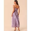 cheibear Women's Sleeveless Camisole V Neck Sleepwear Lace Trim Lounge Maxi Pajamas Nightgowns - 3 of 4