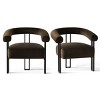 Velvet Accent Chair for Bedroom,Modern Barrel Armchair with Upholstered Velvet Backrest,Comfy Lounge Seating for Living Room-Maison Boucle - 3 of 4