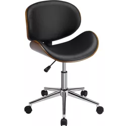 Yaheetech Home Office Chair Armless Adjustable Swivel Chair for Bar Meeting Room Hotel, Black