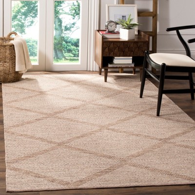Montauk Beige 6' Square Handwoven Cotton Area Rug