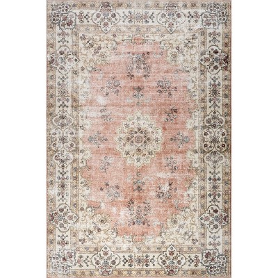 Nuloom Teja SplashGuard Persian Medallion Machine Washable Area Rug