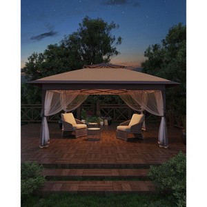 Pop Up Gazebo Instant Canopy Tent with Netting 4 Stanbags Outdoor Shelter for Lawn, Garden, Backyard, Deck - 1 of 4