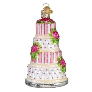 Old World Christmas Blown Glass Ornament for Christmas Tree, Elegant Wedding Cake - 1 of 4