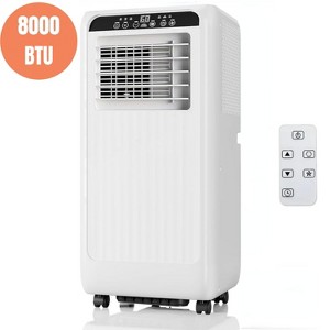 8000 BTU Portable Air Conditioner – 3-in-1 Cooling, Fan & Dehumidifier Modes – Cools Rooms up to 350 Sq. Ft – Remote Control & Window Kit - 1 of 4