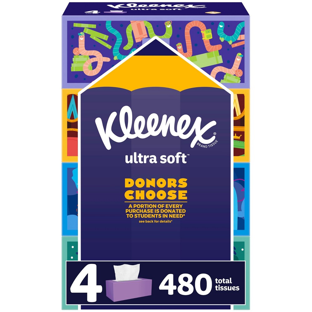 Kleenex Back-To-School Ultra Soft Facial Tissue - 4pk/120ct