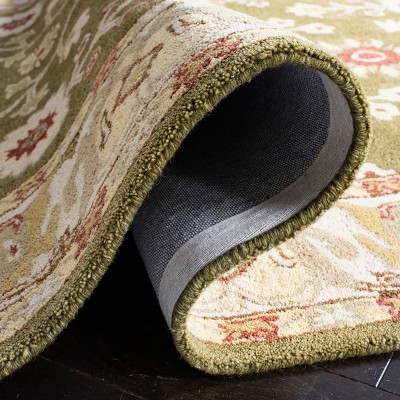 Moss & Ivory Hand-Spun Wool Non-Slip Area Rug, 4' x 6'