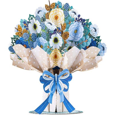 Paper Love HugePop 3D Magical Flower Bouquet Pop Up Card, with Detachable Paper Flower Bouquet, For All Occasions - Jumbo 10" x 14" Cards