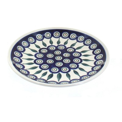 Blue Rose Polish Pottery Peacock Dessert Plate