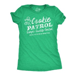 Womens Funny T Shirts Cookie Patrol Sarcastic Christmas Cookies Graphic Novelty Tee For Ladies - Crazy Dog Women's T Shirt Gift For Christmas - 1 of 4