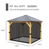 Aoodor Universal 10 x 10 ft. Gazebo Replacement Mosquito Netting Screen 4-Panel Sidewalls(Only Netting) - 4 of 4