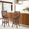 Costway Set of 4 Swivel Bar Stools Bar Height Dining Pub Chairs with  Rubber Wood Legs - 4 of 4