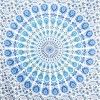 HomeRoots 80" X 56" Blue And White Mandala Cotton Hanging Tapestry - 4 of 4