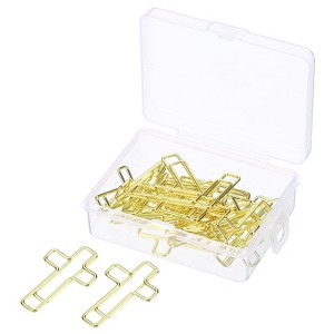 Unique Bargains Cross-Shaped Metal Prevent Tearing Pages Home Office Paper Clip 20 Pcs - 1 of 4