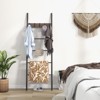 Tangkula Wall-Leaning Blanket Towel Ladder 5-Tier Quilt Ladder with 5 Removable Hooks Home Industrial Storage Shelf w/ Anti-slip Foot Pads - 3 of 4