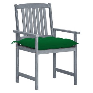 vidaXL Patio Chair Set of 8 Gray Solid Acacia Wood Regular Seats Many - 1 of 4
