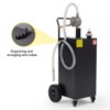 40 Gallon Portable Fuel Caddy,Fuel Transfer Storage Tank with Reversible Rotary Hand Siphon Pump with 4 Rolling Flat-Free Rubber Wheels for Cars,ATVs - 3 of 4