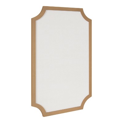 24" x 36" Holbrook Pinboard Style-1 Gold - Kate & Laurel All Things Decor: Scalloped Edge, Memo Board, Wall Mount