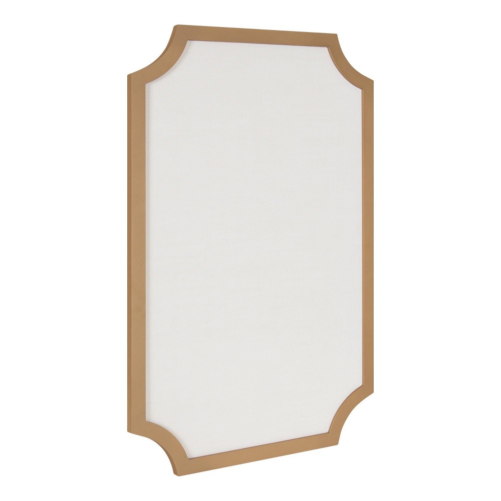 24" x 36" Holbrook Pinboard Style-1 Gold - Kate & Laurel All Things Decor: Scalloped Edge, Memo Board, Wall Mount