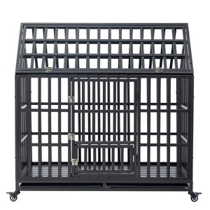 FURNIinspire Pet Crates and Houses Heavy Duty Dog Crate, Durable Versatile and Portable, with 4 Lockable Wheels, Black, 47.2"*28.9"*48.2" - 1 of 4
