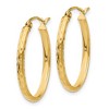 Black Bow Jewelry 2.5mm x 26mm 14k Yellow Gold Diamond-Cut Oval Hoop Earrings - 2 of 4