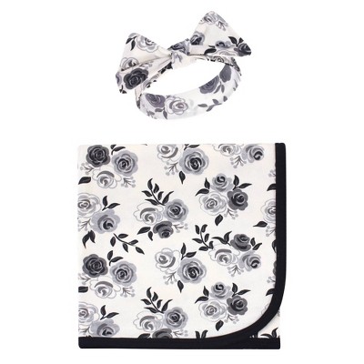 black floral swaddle